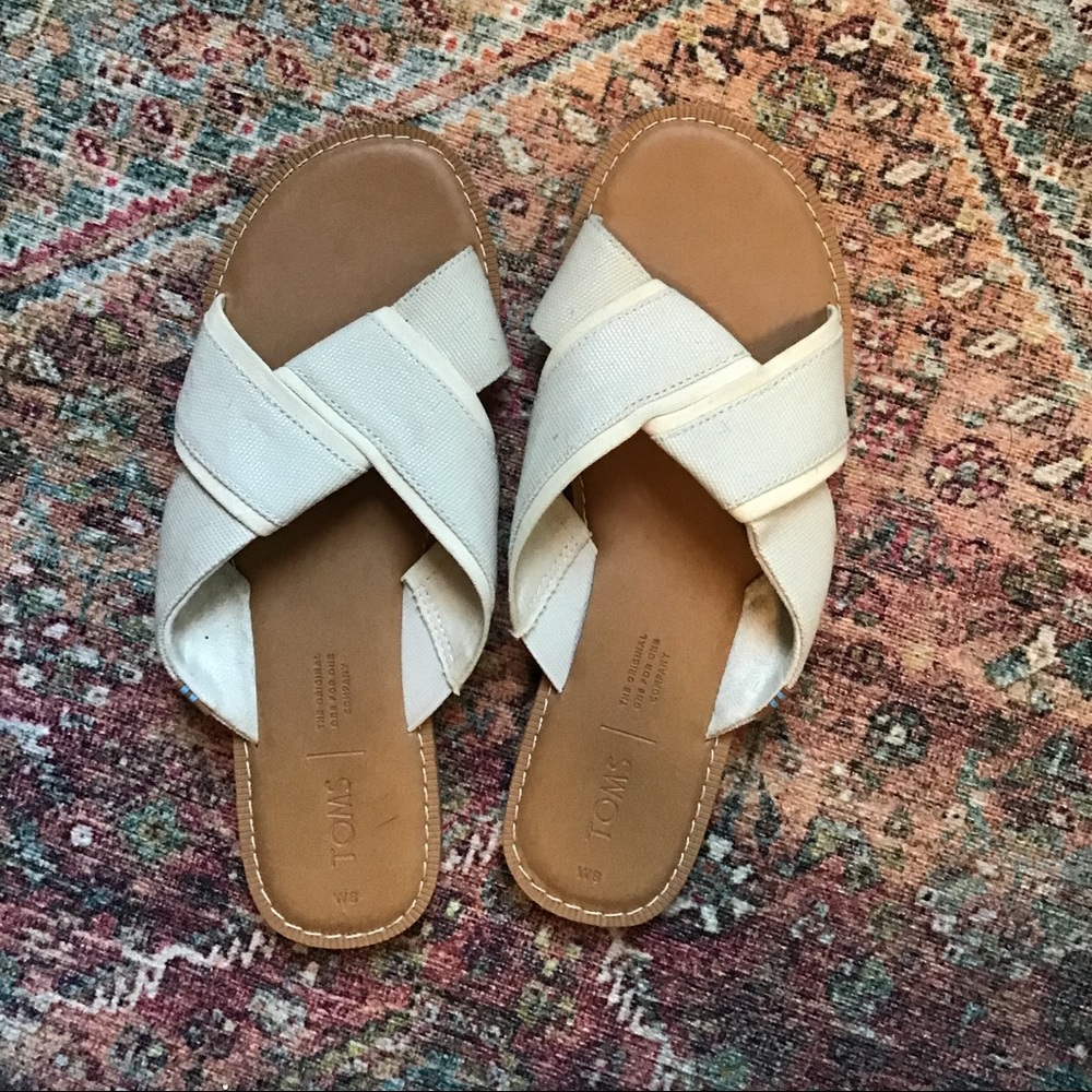 Toms Viviana sandal, natural shimmer canvas
